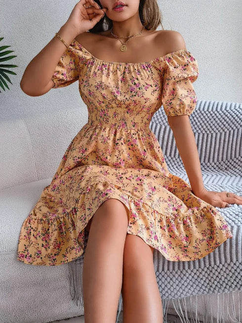 ruffled-hem-floral-puff-sleeve-dress OhSoStyled at Sophia's Style-21